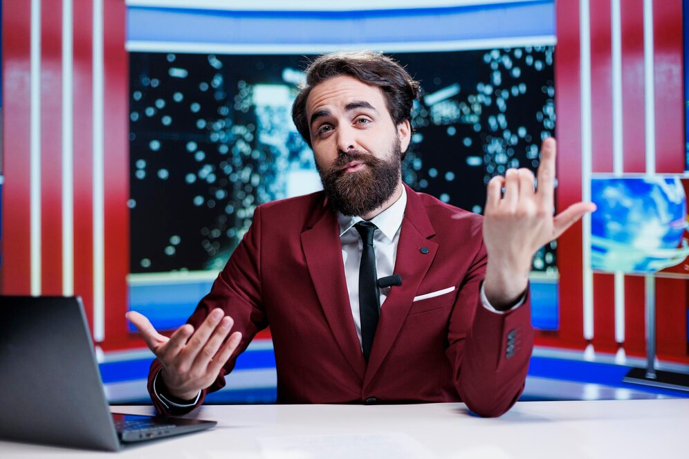Spokesperson explaining our platform